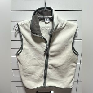 Old Navy creme and grey velour ski vest